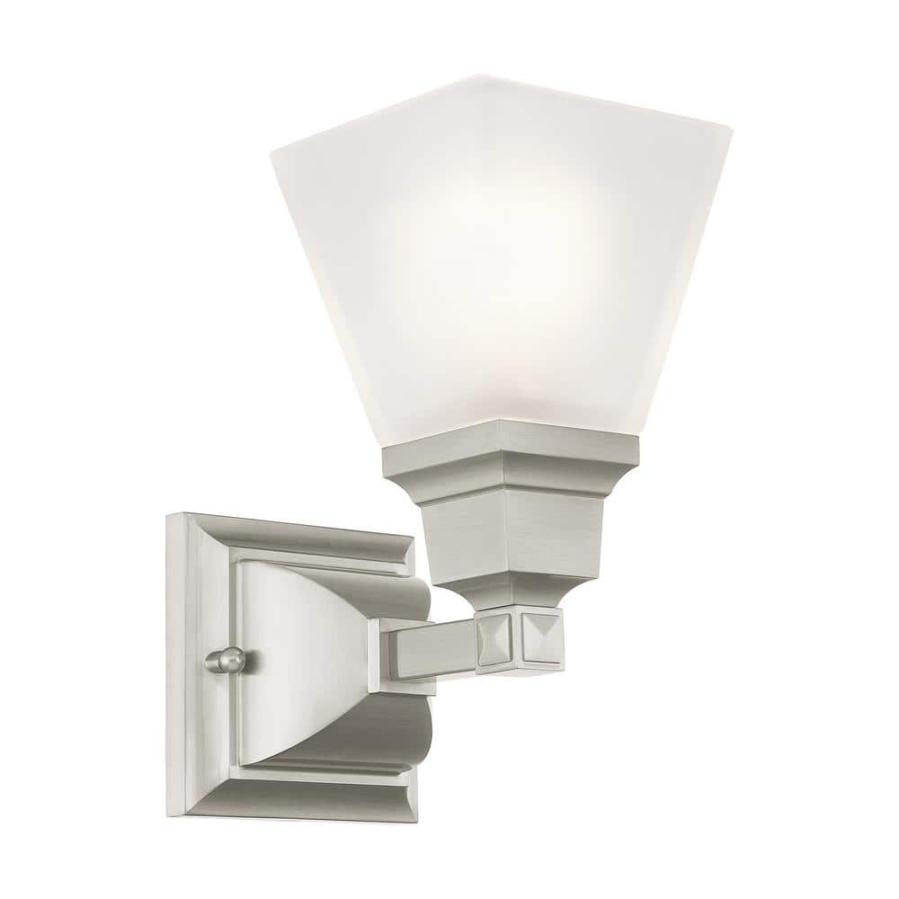 Elegant Brushed Nickel Wall Sconce with Satin Glass Shade