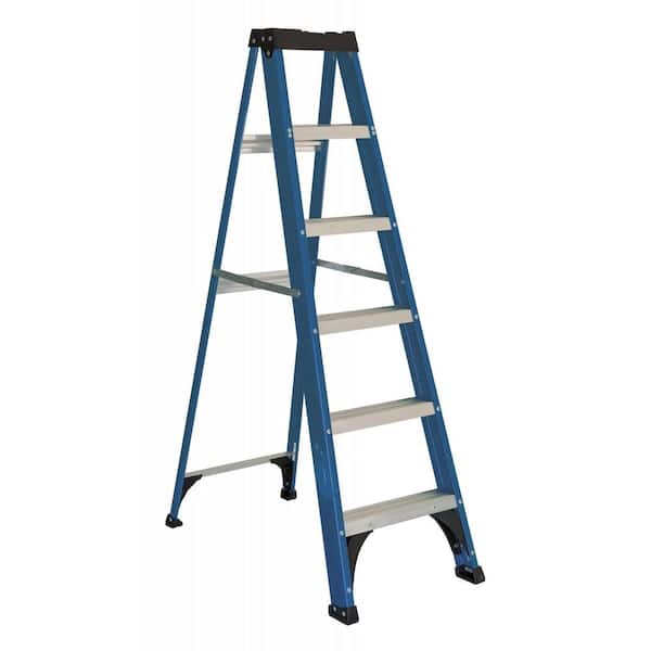 Ladder 6 ' Fiberglass Step, 10' Reach, 225-lb, Load Capacity, W-3217-06
