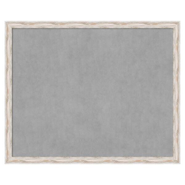 Amanti Art Alexandria White Wash Narrow 43 in. x 35 in. Framed Magnetic Board