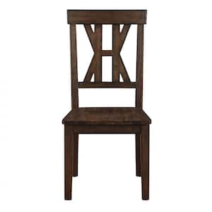 Auburn Dark Brown Wood Side Chair Set of 2