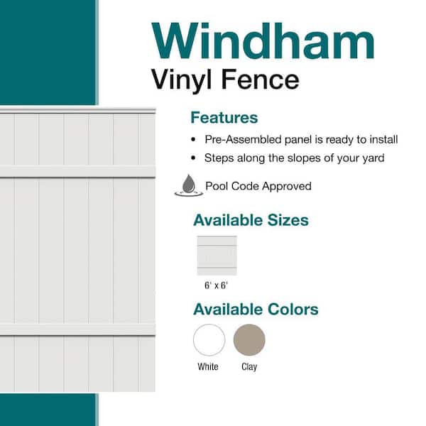Barrette Outdoor Living Windham 5 in. x 5 in. x 104 in. Clay Vinyl Fence Post with hardware