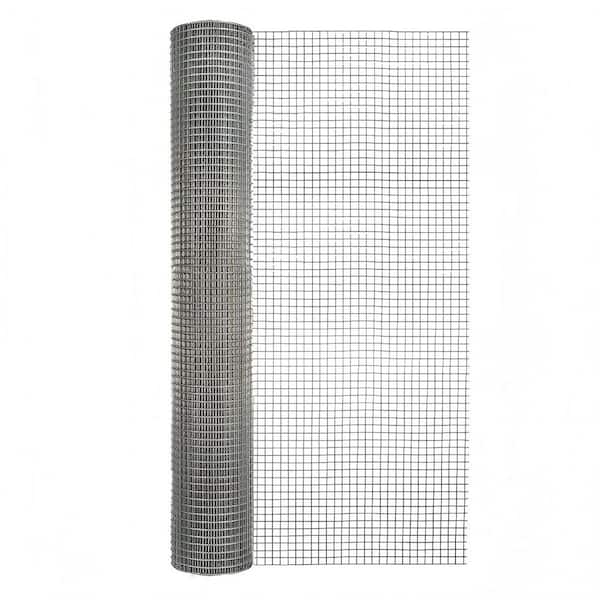Hardware Cloth 4 ft. x 100 ft. 19 Gauge Galvanized Wire Fence, 48 in. H Garden Fence Welded Metal Wire Fencing Roll