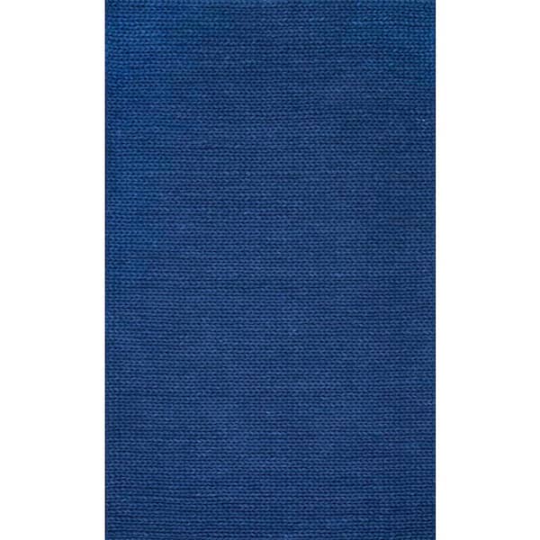 nuLOOM Caryatid Chunky Woolen Cable Navy 4 ft. x 6 ft. Area Rug