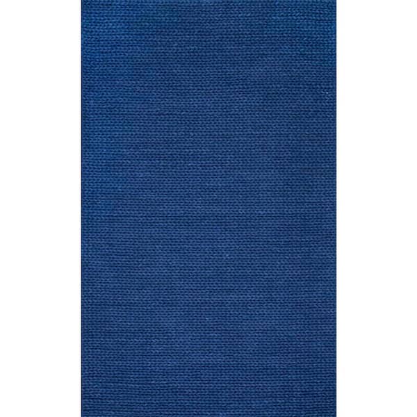 nuLOOM Caryatid Chunky Woolen Cable Navy 6 ft. x 9 ft. Area Rug
