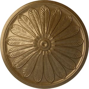 25-1/2 in. x 5-1/2 in. Brontes Urethane Ceiling Medallion (Fits Canopies upto 3-5/8 in.), Pale Gold