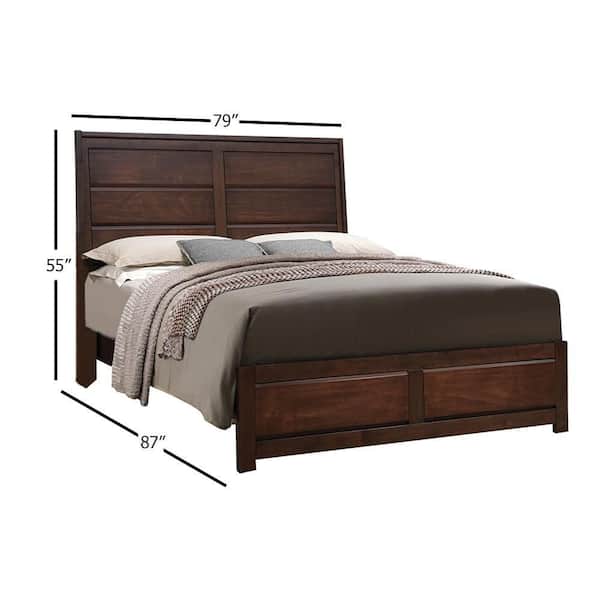 Acme Furniture Oberreit Brown Wood Frame King Platform Bed