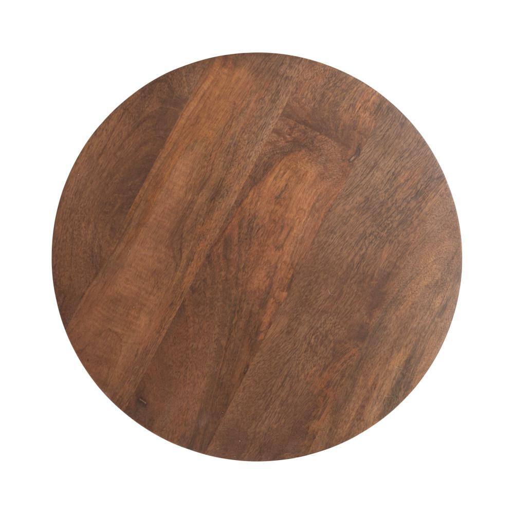 Talcott Round Walnut Brown Solid Mango Wood Side Table
