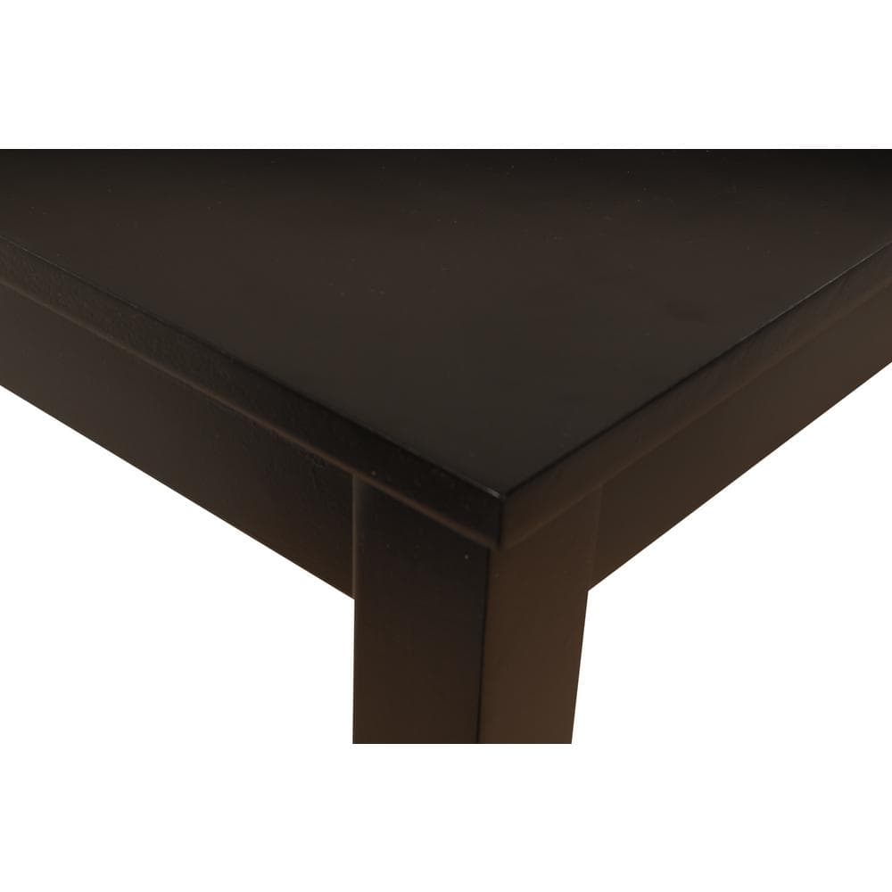 Dark Brown Rectangular Wood Dining Table for Four