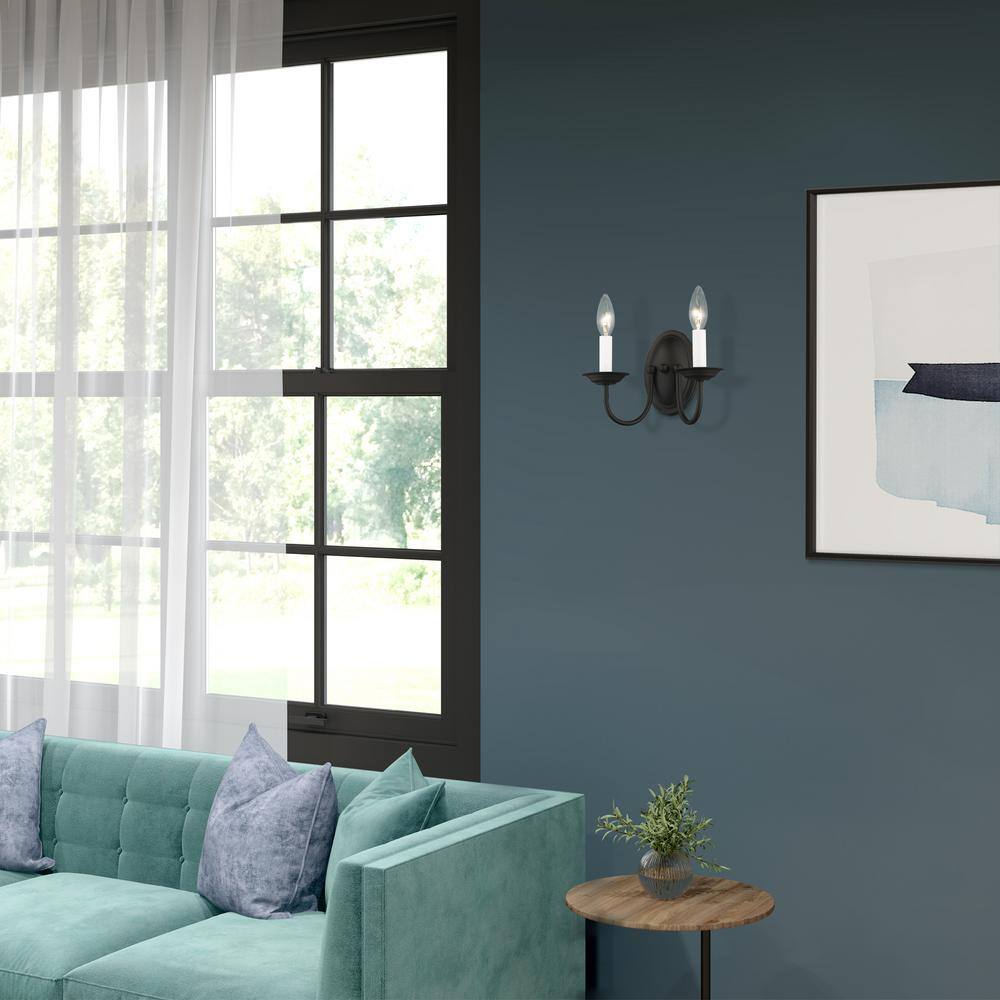 Black Steel Traditional Wall Mount Sconce Light