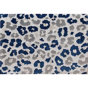 Vera Blue Abstract 2 ft. x 4 ft. Area Rug