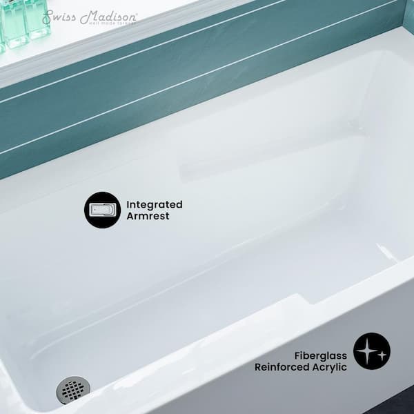 Swiss Madison Voltaire 60 in. x 30 in. Acrylic, Alcove, Integral