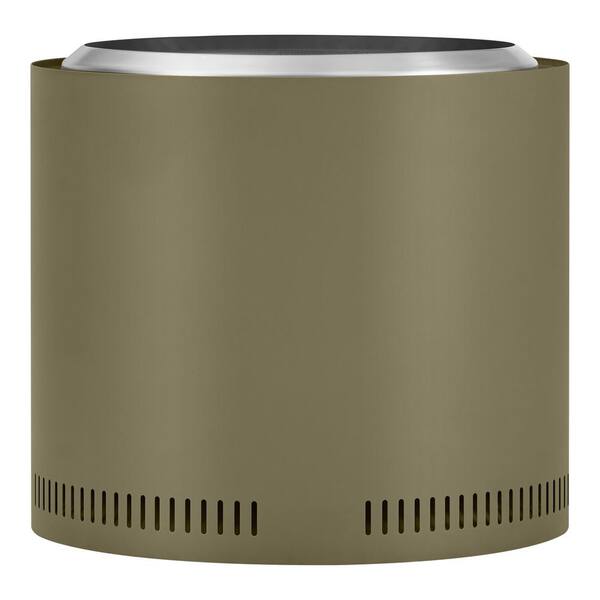 Hampton Bay 19 in. Outdoor Stainless Steel Wood Burning Olive Low Smoke
