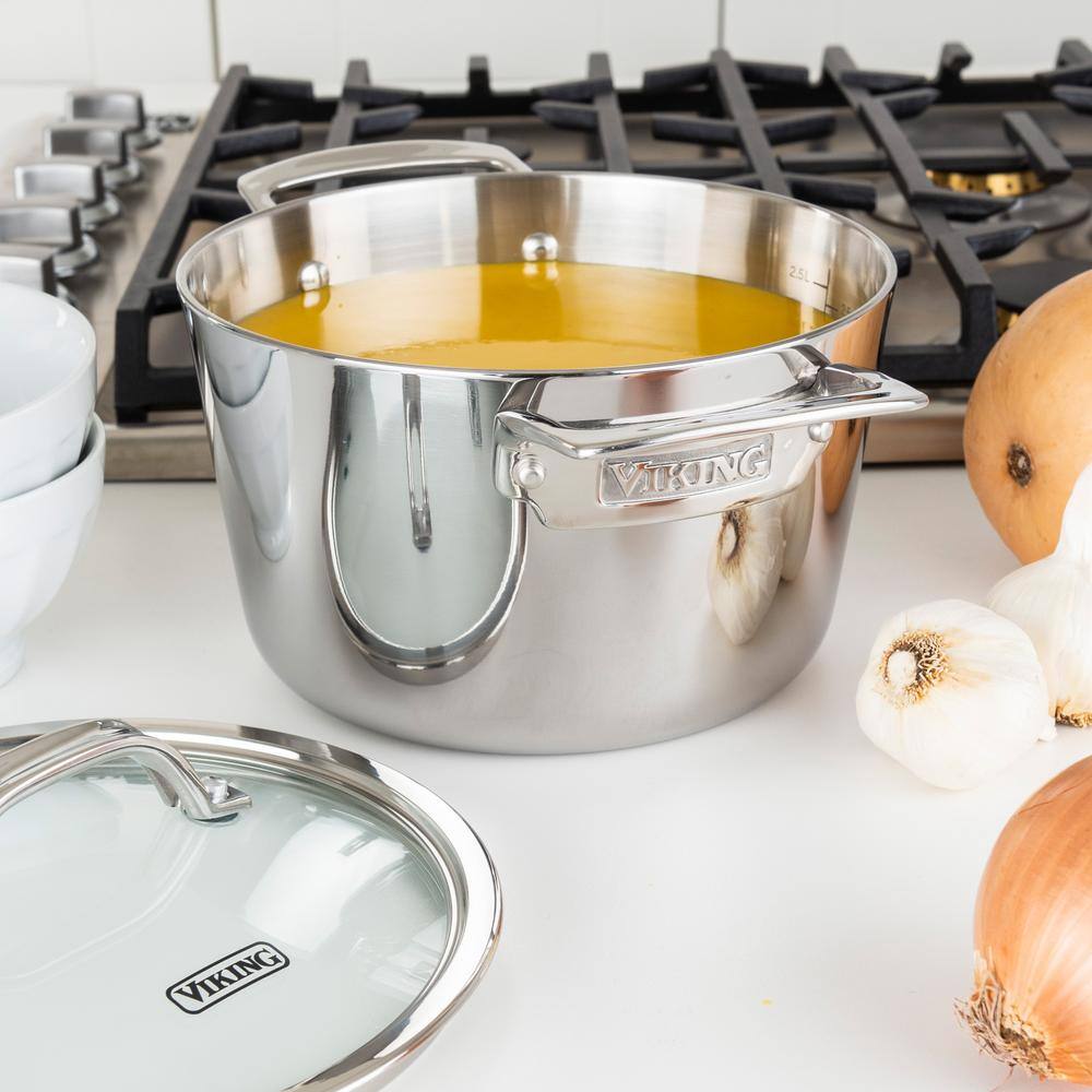 Viking 3.4 Quart Stainless Steel Soup Pot with Glass Lid