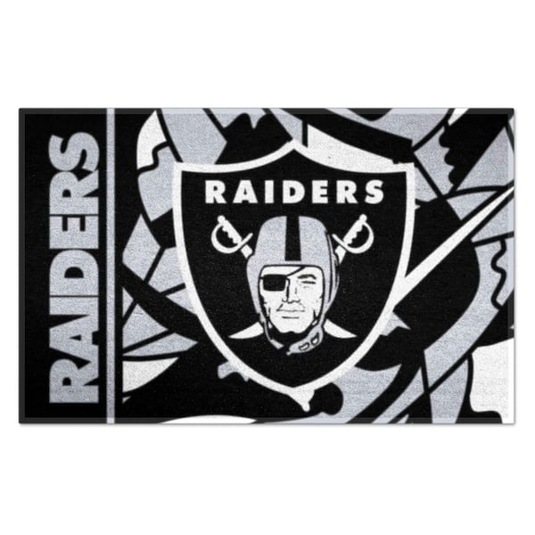 FANMATS Las Vegas Raiders Patterned 1.5 ft. x 2.5 ft. XFIT Design Starter Area Rug