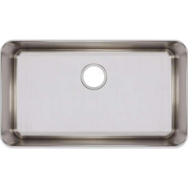 Elkay Lustertone Undermount Stainless Steel 31 in. Single Bowl Kitchen Sink with 7.5 in. Bowl