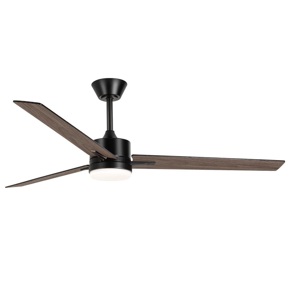 60 In Ceiling Fan With Light Breezary Vladimir 60 in. Integrated LED Indoor Black Ceiling Fan with