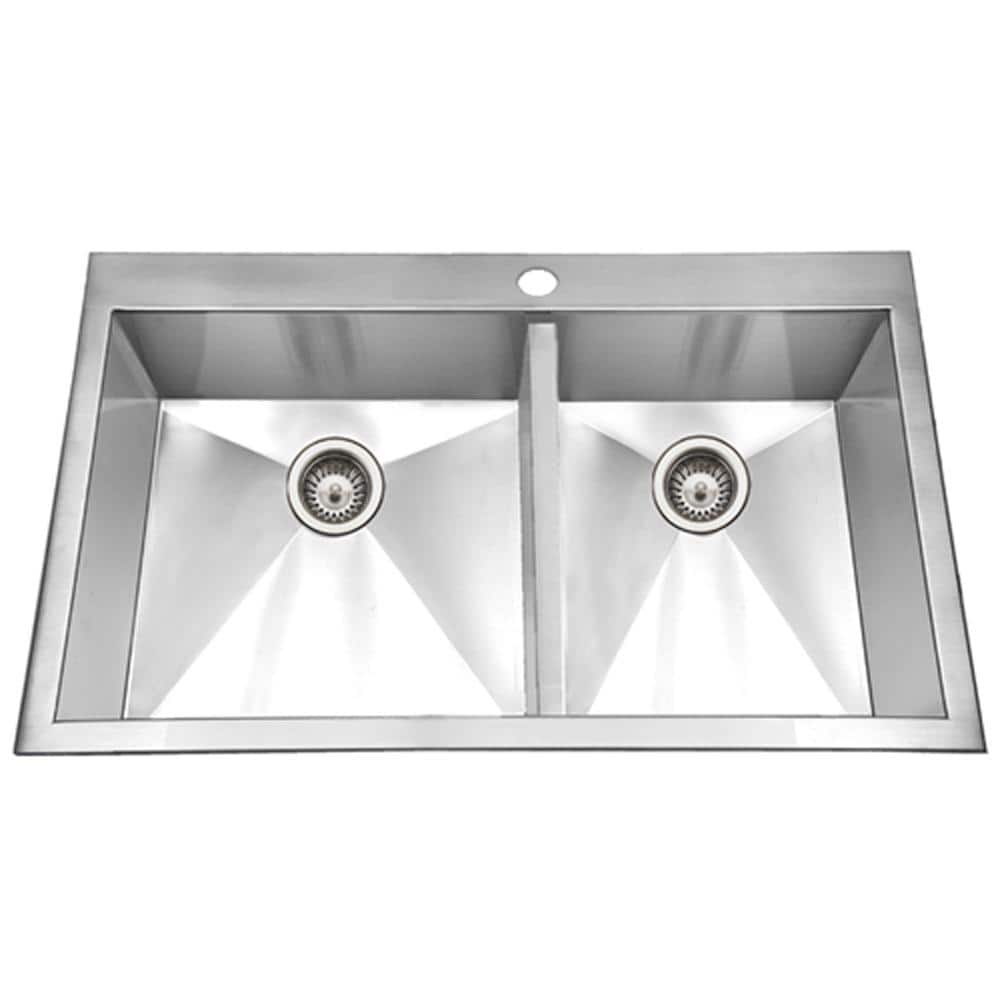 Bellus 34'' Stainless Steel Double Bowl Drop-In Kitchen Sink