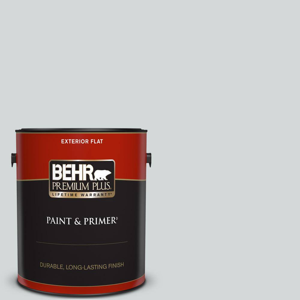 BEHR PREMIUM PLUS 1 gal. PPU2612 Solemn Silence Flat Exterior Paint & Primer 405001 The Home