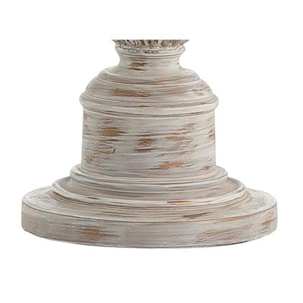 Regent 33" White Wash Rustic Resin Table Lamp with Linen Shade