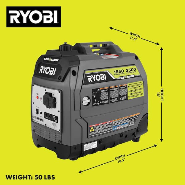 RYOBI 2500-Watt Recoil Start Gas Powered Inverter Generator with