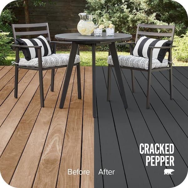 1 qt. #PPU18-01 Cracked Pepper Solid Color Waterproofing Exterior Wood Stain and Sealer
