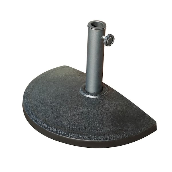 20 lb. Half Round Resin Patio Umbrella Base in Black, Heavy-Duty Free Standing Resin Umbrella Stand