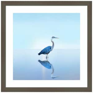 "Beachscape Heron II" by James McLoughlin 1 Piece Wood Framed Color Animal Photography Wall Art 17-in. x 17-in. .