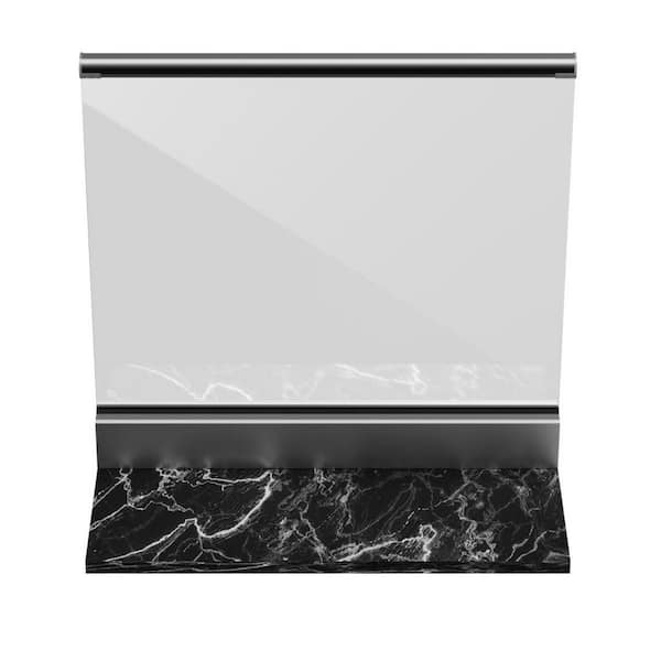 40 in. x 42 in. Clear Laminated Glass Railing with Aluminum Base and Top Handrail