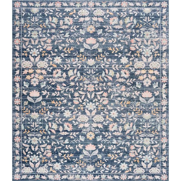 Crestwood Navy 8 ft. x 10 ft. Oriental Indoor Area Rug