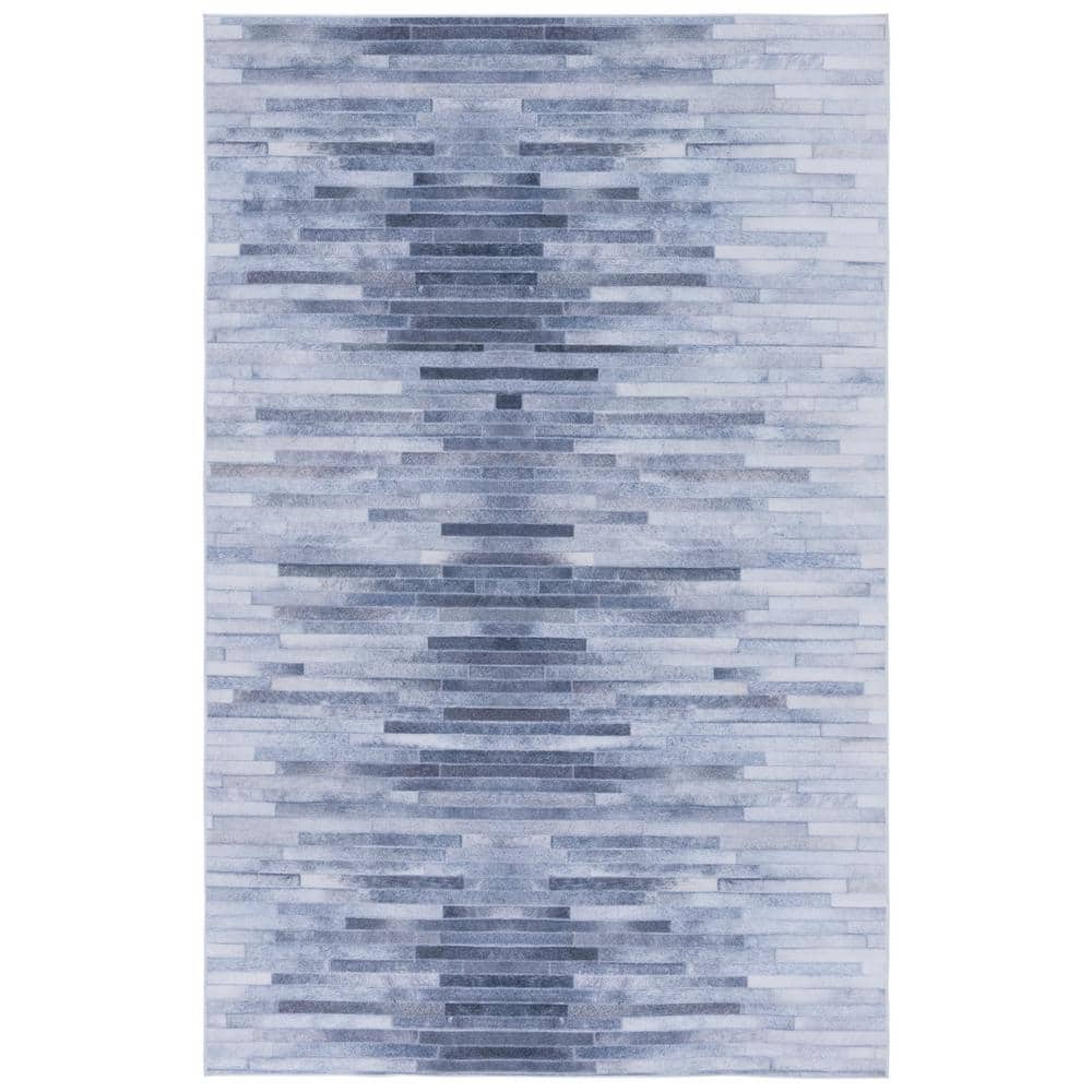 Gray Faux Hide 4' x 6' Non-Slip Washable Rug