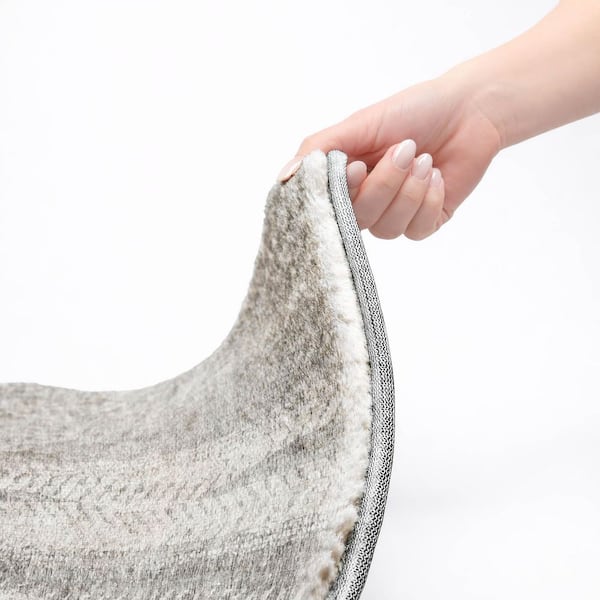 Dream Shag Premium Machine Washable Abstract ADS694 Silver 3 ft. x 4 ft. Area Rug