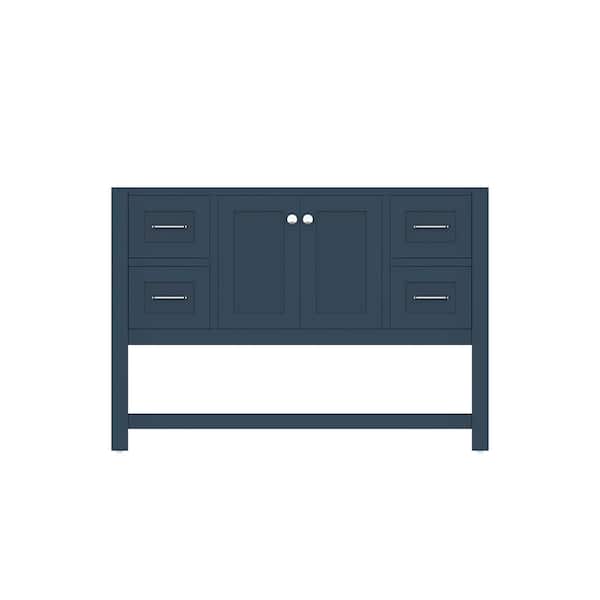 Alya Bath Wilmington 47 in. W x 21.5 in. D x 33.45 in. H Bath Vanity Cabinet without Top in Blue