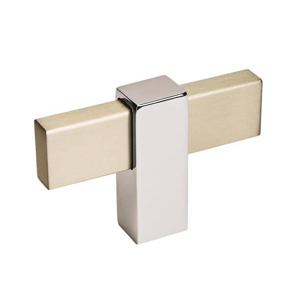Mulino 2-3/8 in. (60mm) Modern Silver Champagne/Polished Chrome Bar Cabinet Knob
