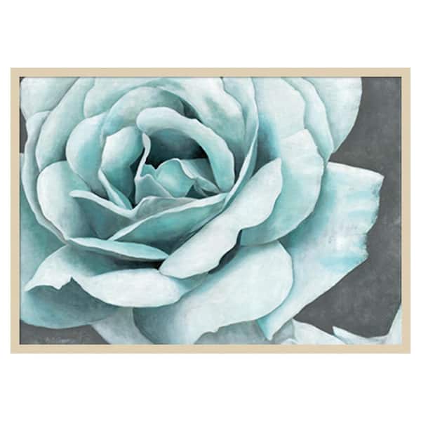 Amanti Art Rose Bloom by Marie Elaine Cusson 41 in. W x 30 in. H. Wood Framed Wall Art Print Framed in Brown