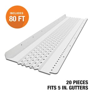 4 ft. L x 5 in. W All-Aluminum Gutter Guard - White Finish (80 ft. Kit - Nominal)