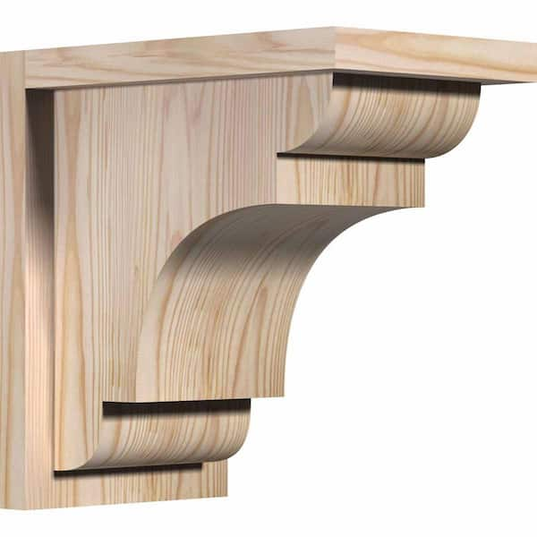 Ekena Millwork 7-1/2 in. x 12 in. x 12 in. New Brighton Smooth Douglas Fir Corbel with Backplate