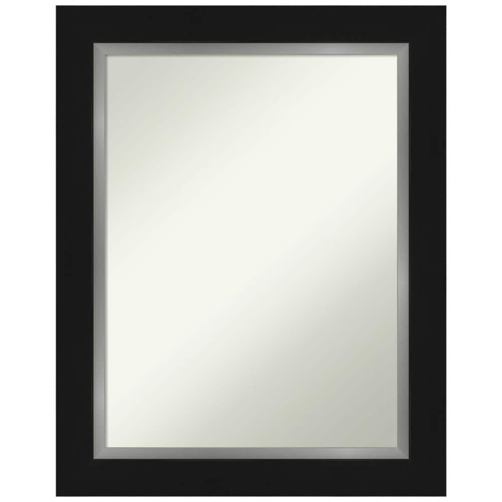 Eva Black Silver Rectangular Bathroom Vanity Wall Mirror - 36" x 30.34"