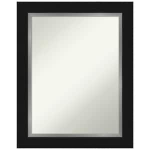 Eva Black Silver 23.5 in. H x 29.5 in. W Framed Non-Beveled Bathroom Vanity Mirror in Black, Silver