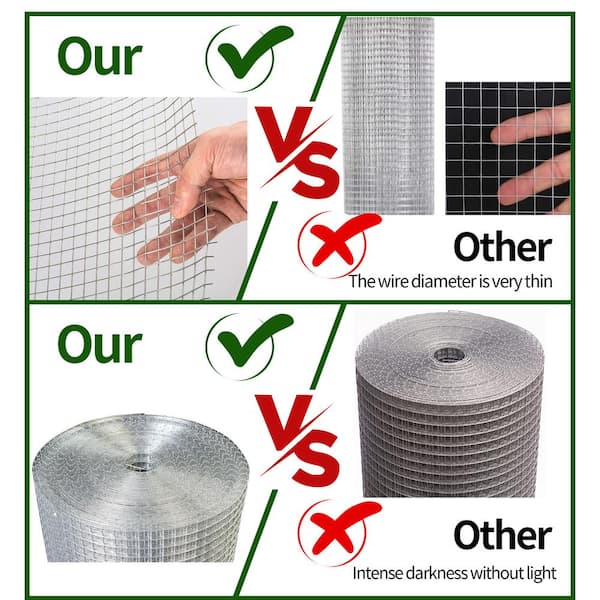 Bybafun 100-ft x 5-ft Silver Metal Hardware Cloth Rolled Fencing with Mesh Size 1/2-in x 1/2-in