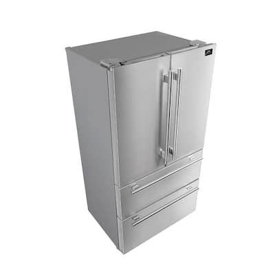 Moena 36 in. 19.2 cu. ft. French Door Refrigerator with Ice Maker in Stainless Steel