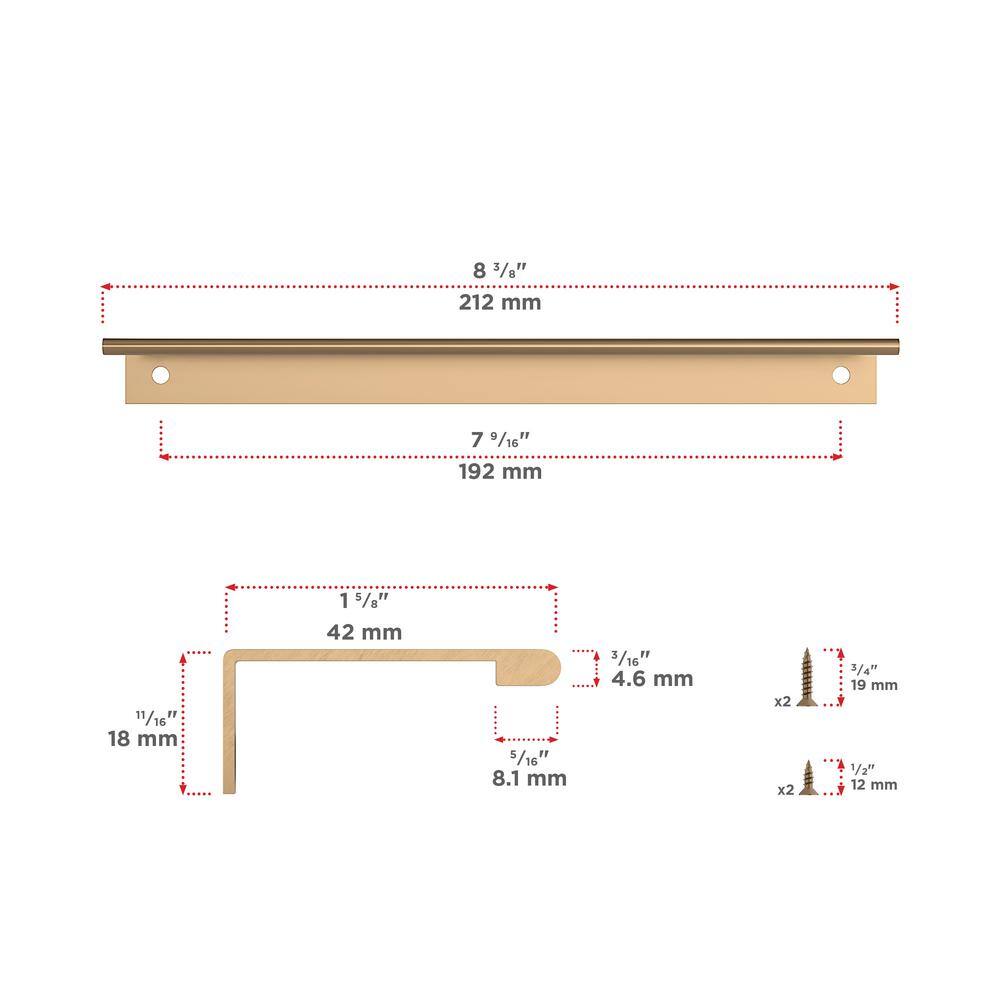 Brushed Champagne Bronze Modern Cabinet Edge Pull Handle