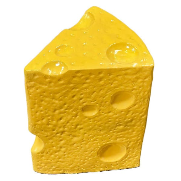 Yellow Cheese Wedge Stool Polyresin Side Table 18"