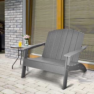 Gray All-Weather Resistant Plastic Adirondack Loveseat (Set of 1)