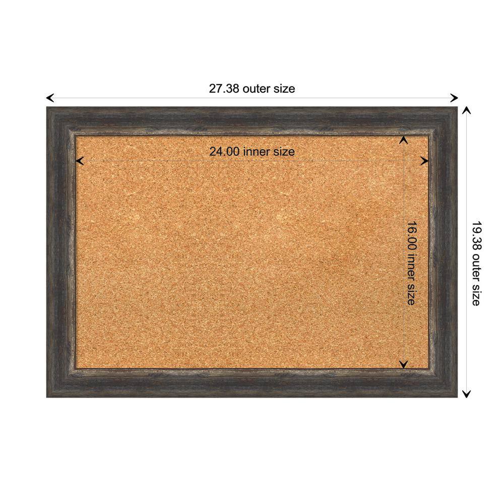 Natural Cork Board with Rustic Charred Wood Frame