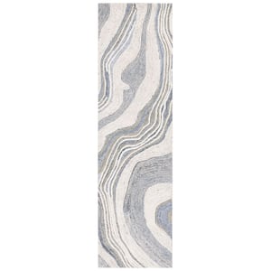 Fifth Avenue Gray/Ivory 2 ft. x 10 ft. Gradient Abstract Runner Rug