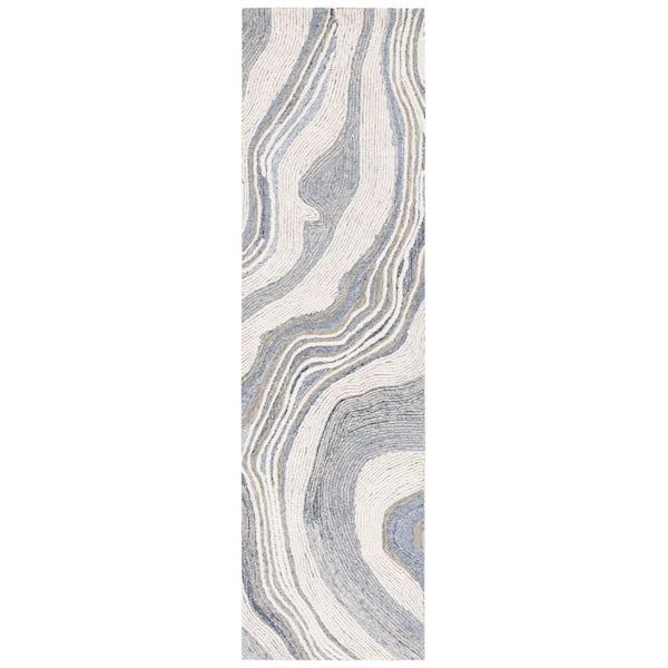 SAFAVIEH Fifth Avenue Gray/Ivory 2 ft. x 10 ft. Gradient Abstract Runner Rug