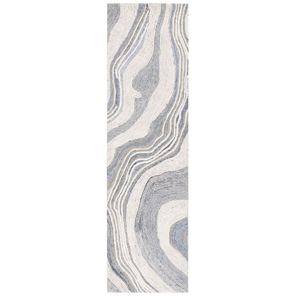SAFAVIEH Fifth Avenue Gray/Ivory 2 ft. x 8 ft. Gradient Abstract Runner Rug