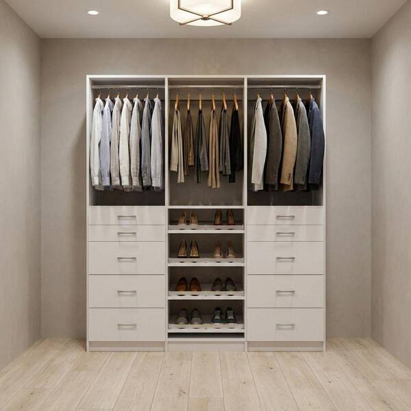 MODULAR CLOSETS Alto 63 in. W White Tower System Shaker 2 5-Drawer