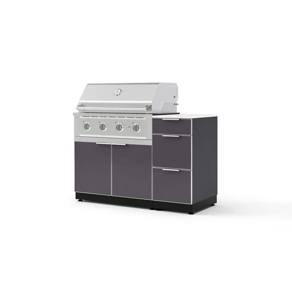 "Outdoor Kitchen 4-Piece 4-Burners Natural Gas Grill Island in Gray w/36"" Performance Grill & Dekton in Aeris-Countertop" price history on PriceWatchPro
