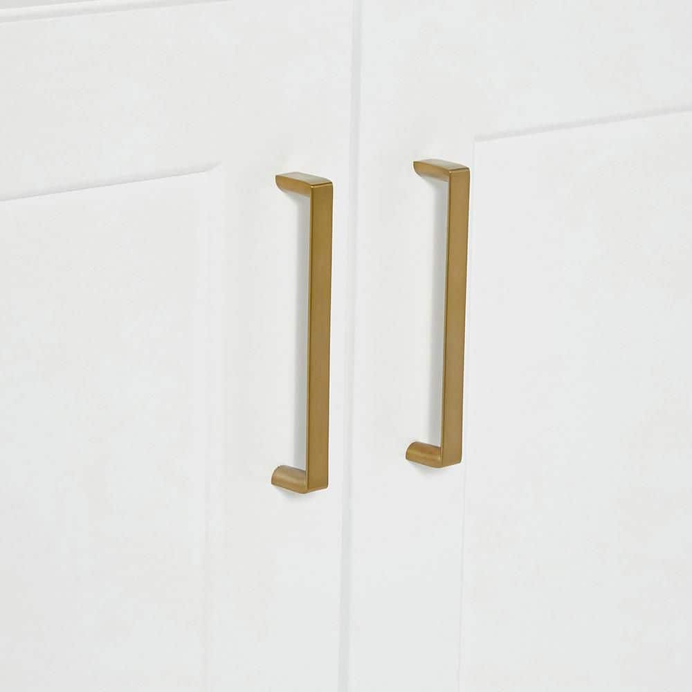 Taylor 30" White Freestanding Vanity Cabinet with Brass Hardware